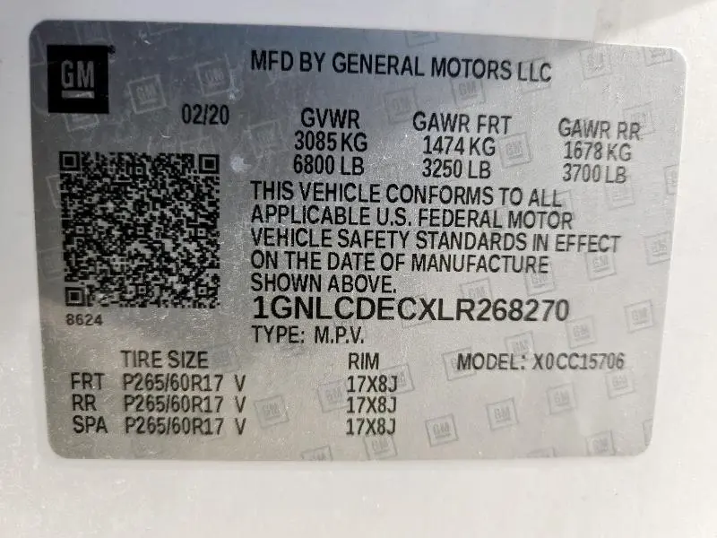 2020 CHEVROLET TAHOE POLICE  