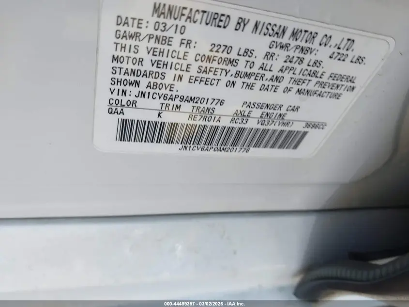 2010 INFINITI G37 JOURNEY