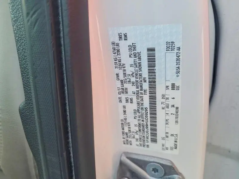 2017 FORD ESCAPE TITANIUM  
