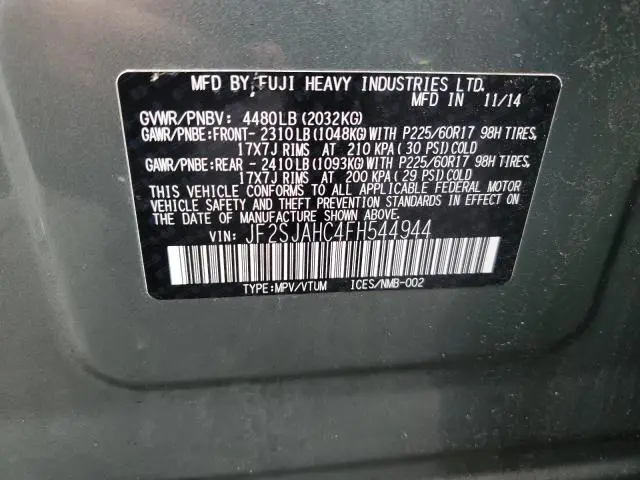 2015 SUBARU FORESTER 2.5I LIMITED  