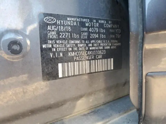 2019 HYUNDAI IONIQ LIMITED  