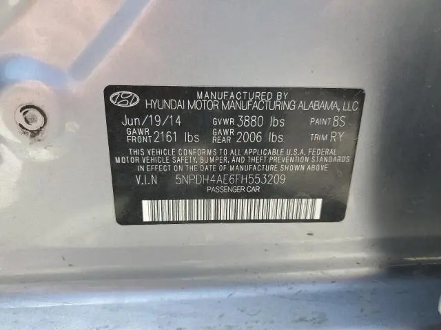 2015 HYUNDAI ELANTRA SE  