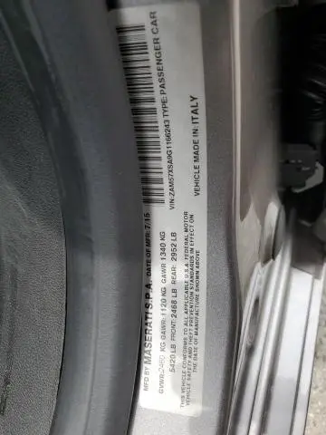 2016 MASERATI GHIBLI   