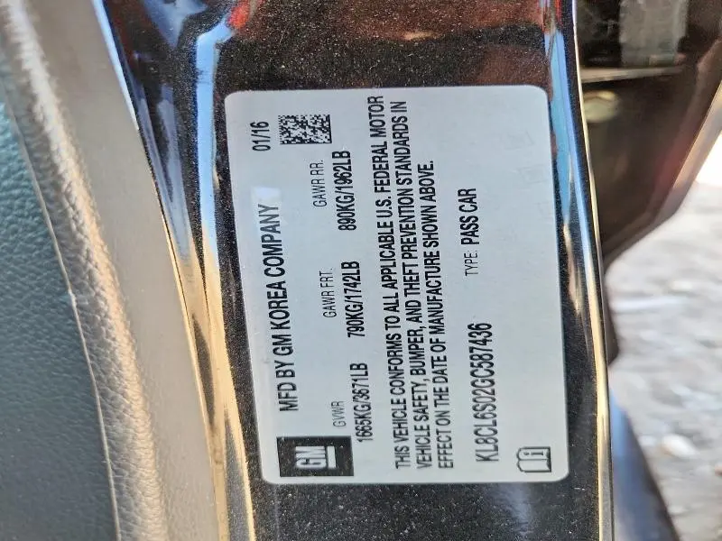 2016 CHEVROLET SPARK EV 2LT  