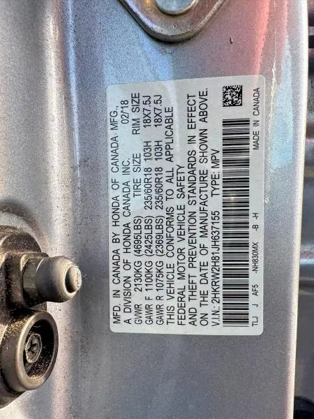2018 HONDA CR-V EXL  