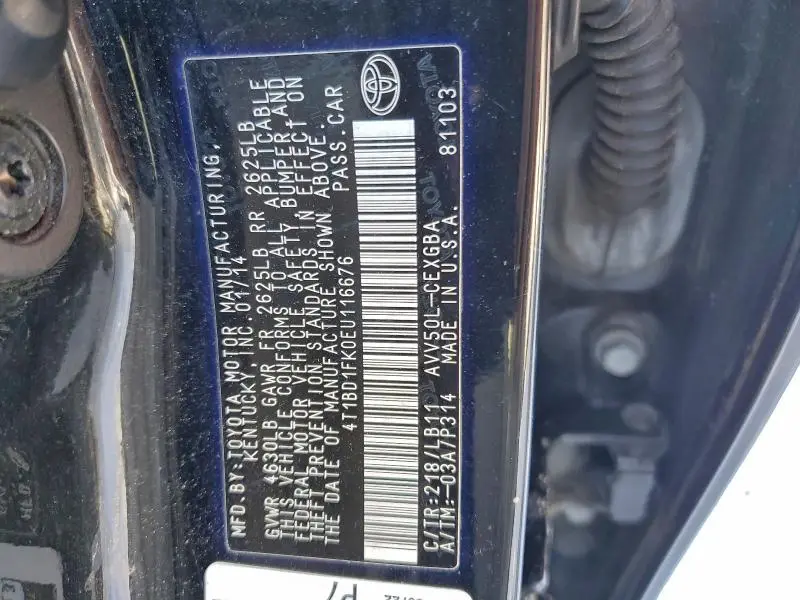 2014 TOYOTA CAMRY HYBRID  