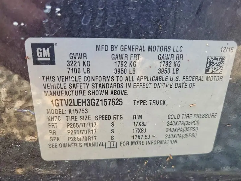 2016 GMC SIERRA K1500  
