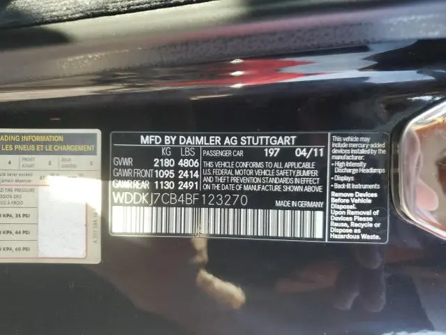 2011 MERCEDES-BENZ E 550  