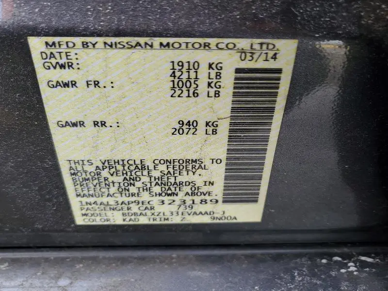 2014 NISSAN ALTIMA 2.5  