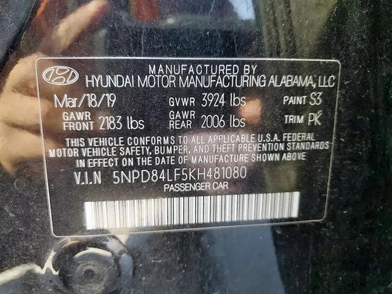 2019 HYUNDAI ELANTRA SEL  