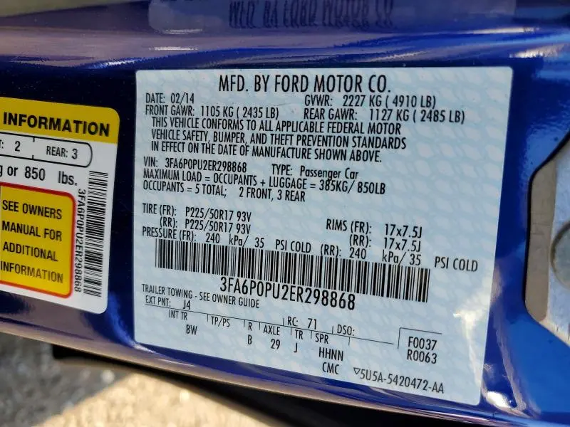 2014 FORD FUSION SE PHEV  