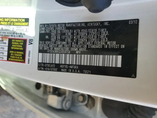 2012 TOYOTA VENZA LE  