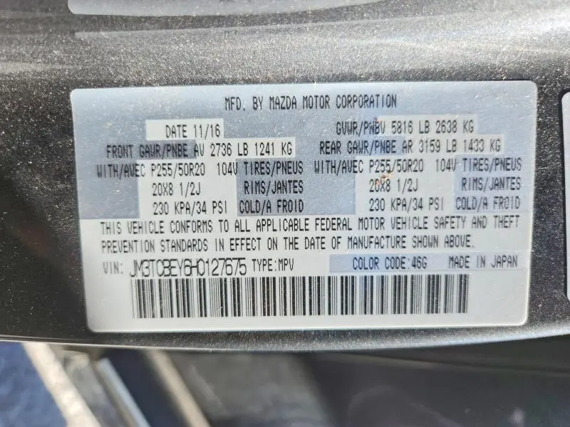 2017 MAZDA CX-9 SIGNATURE  