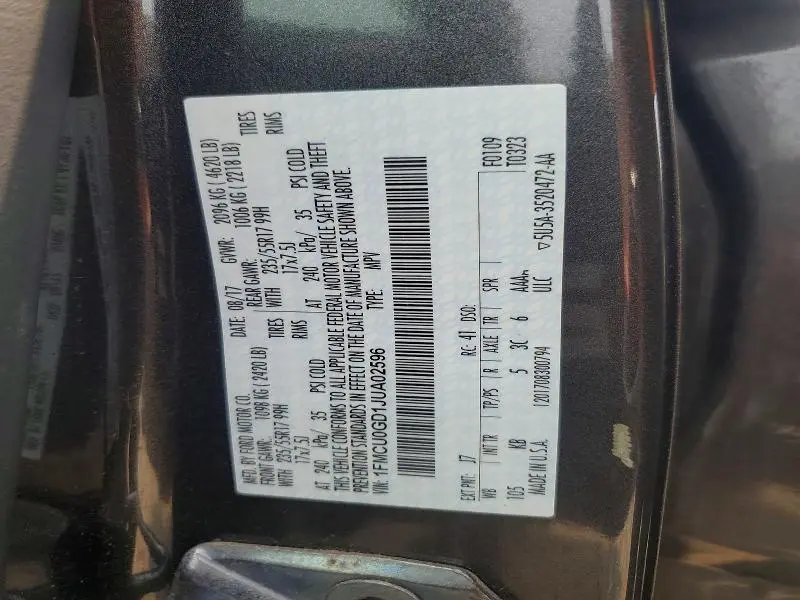 2018 FORD ESCAPE SE  