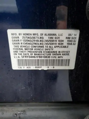 2015 ACURA MDX TECHNOLOGY  