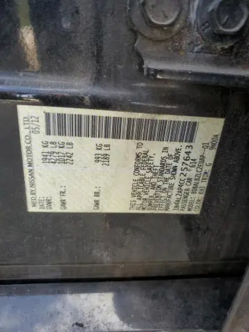 2012 NISSAN ALTIMA BASE  
