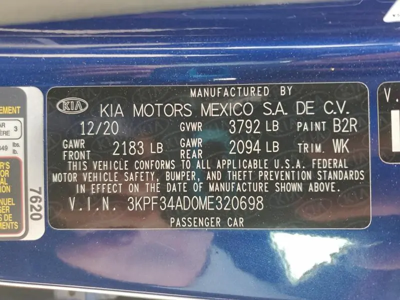 2021 KIA FORTE GT LINE  