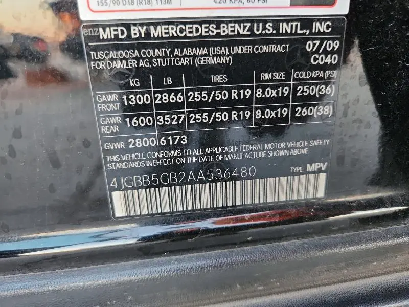 2010 MERCEDES-BENZ ML 350  