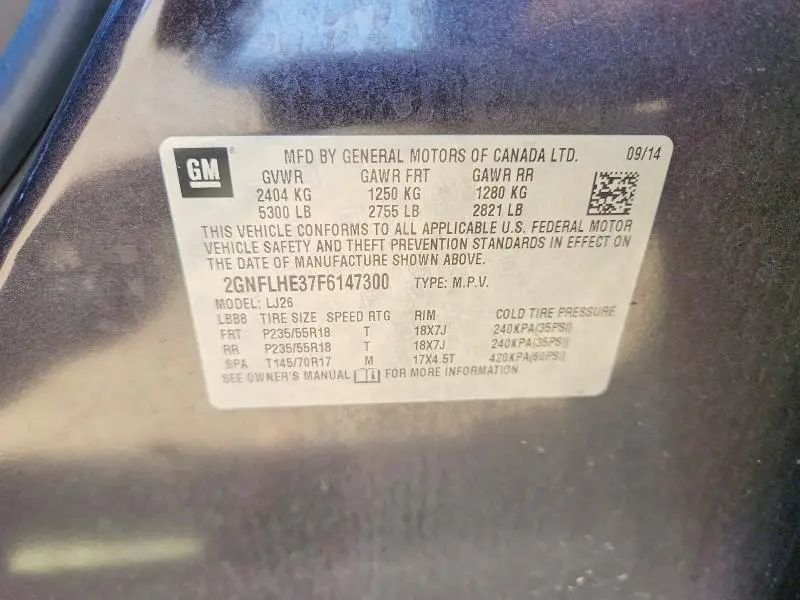2015 CHEVROLET EQUINOX LTZ  
