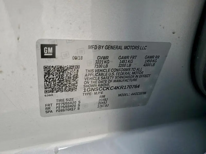 2019 CHEVROLET TAHOE C1500 PREMIER  