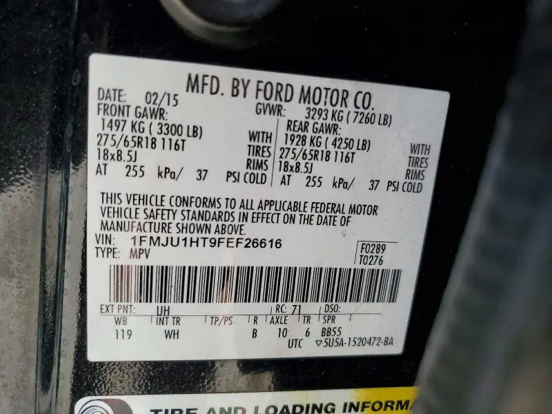 2015 FORD EXPEDITION XLT  