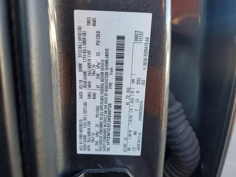 2018 FORD F150 SUPERCREW  