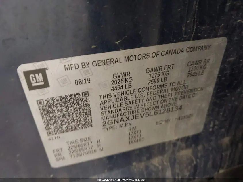 2020 CHEVROLET EQUINOX FWD 2FL