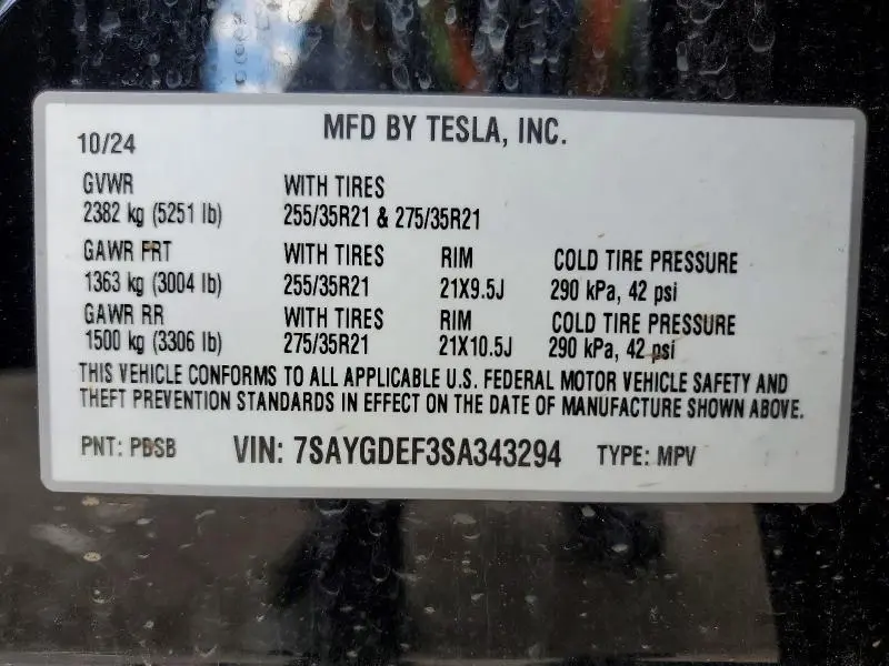 2025 TESLA MODEL Y   