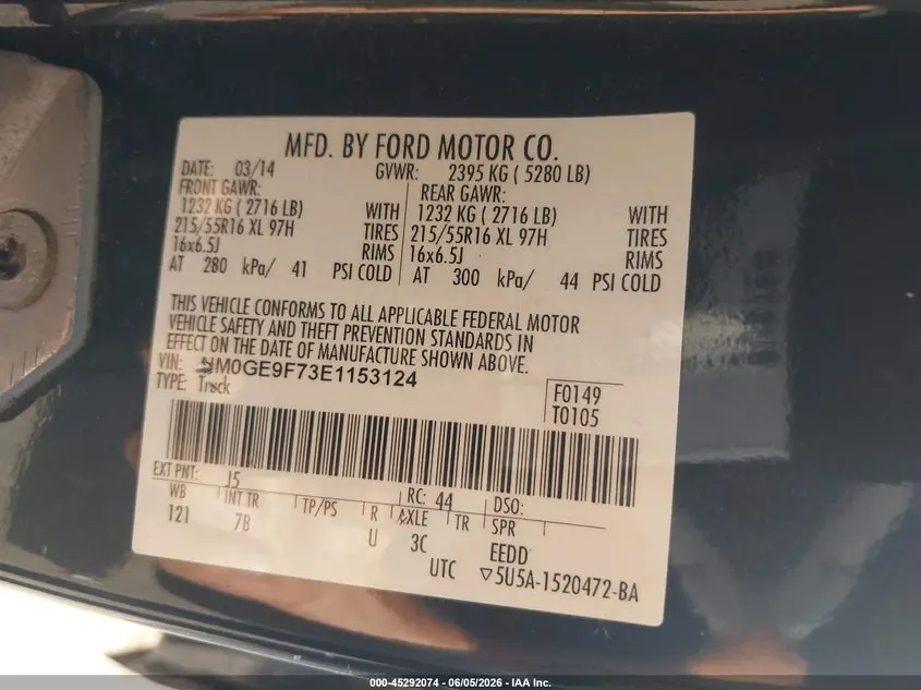 2014 FORD TRANSIT CONNECT XLT