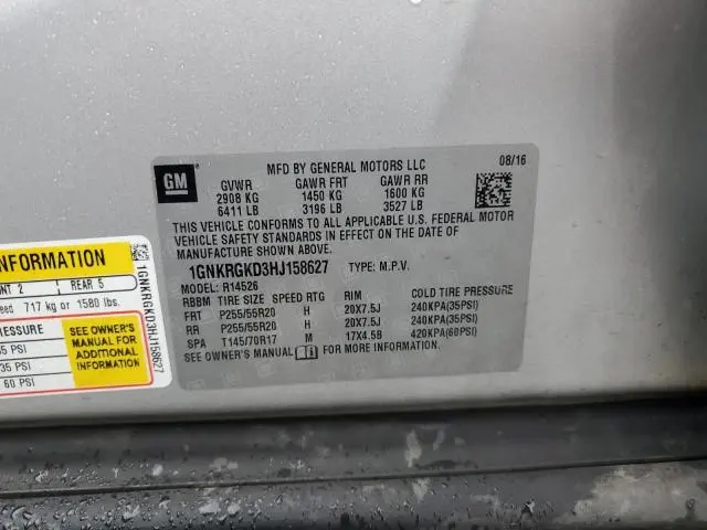 2017 CHEVROLET TRAVERSE LT  