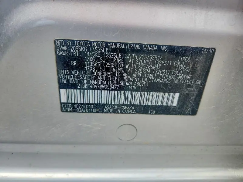 2011 TOYOTA RAV4 BASE  