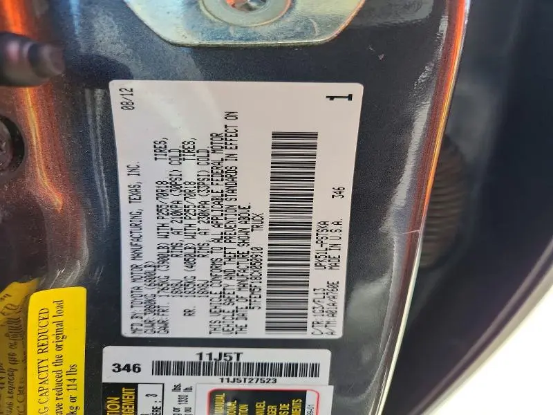 2012 TOYOTA TUNDRA GRADE  