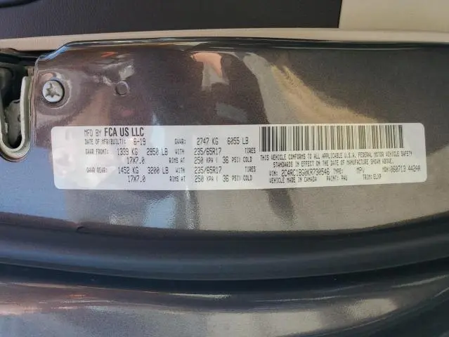 2019 CHRYSLER PACIFICA TOURING L  