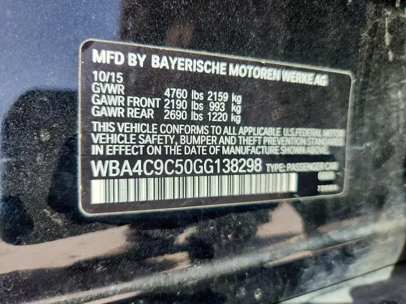 2016 BMW 428 XI GRAN COUPE SULEV  