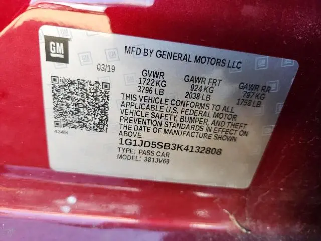 2019 CHEVROLET SONIC LT