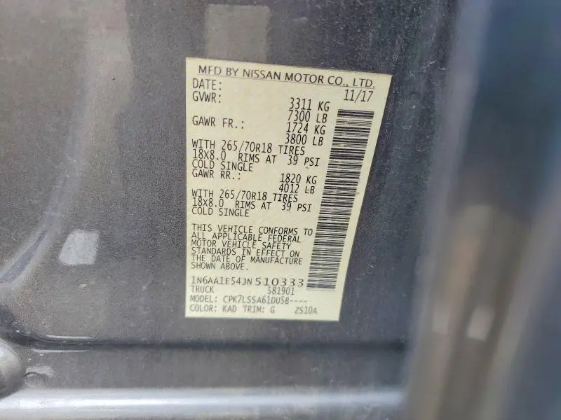 2018 NISSAN TITAN SV  