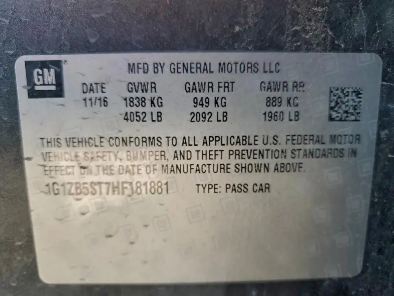 2017 CHEVROLET MALIBU LS  