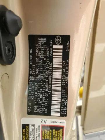 2011 TOYOTA AVALON BASE  