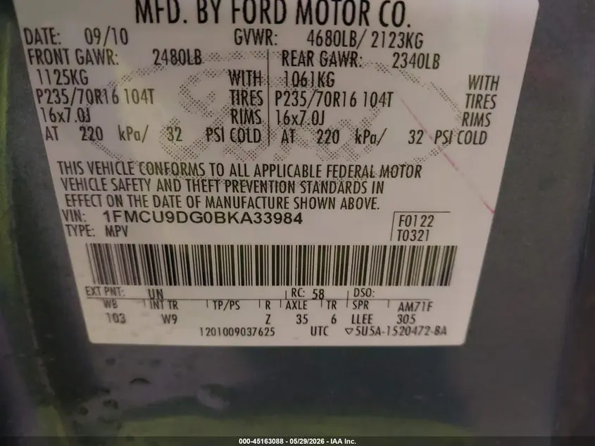 2011 FORD ESCAPE XLT