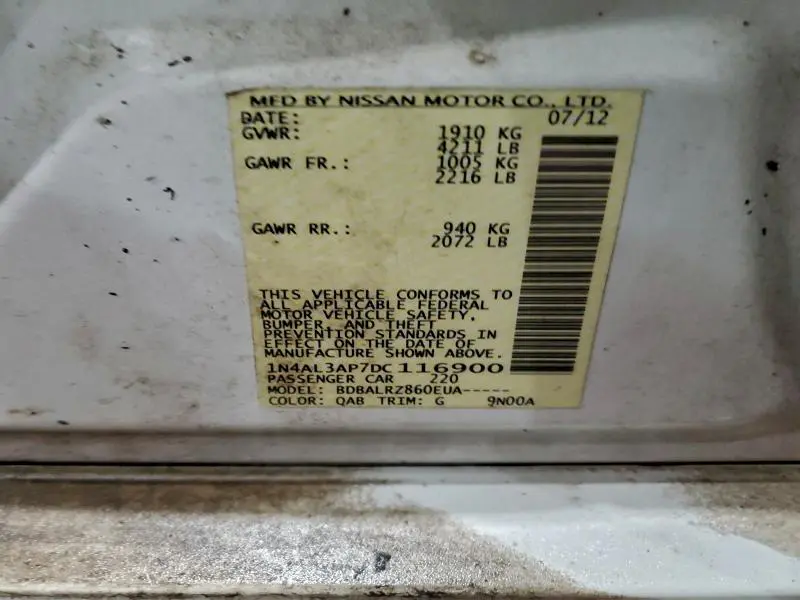 2013 NISSAN ALTIMA 2.5  