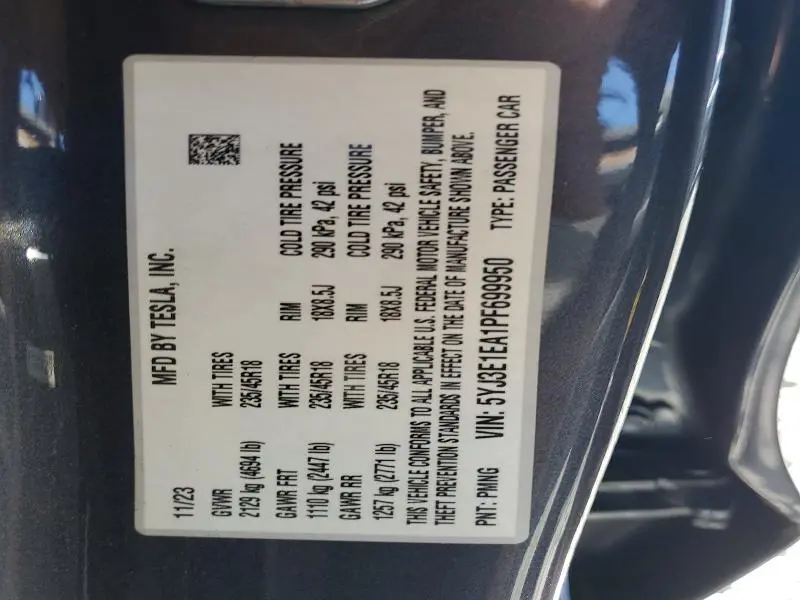 2023 TESLA MODEL 3   