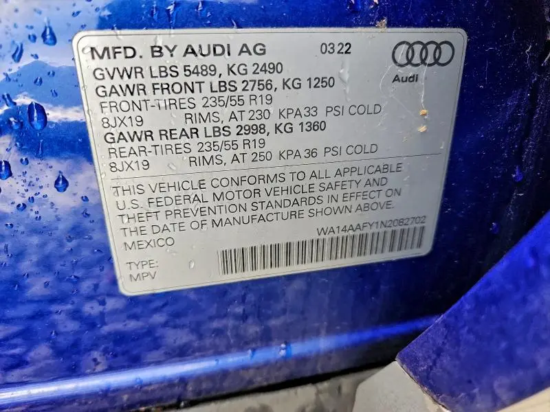 2022 AUDI Q5 SPORTBACK PREMIUM 45  