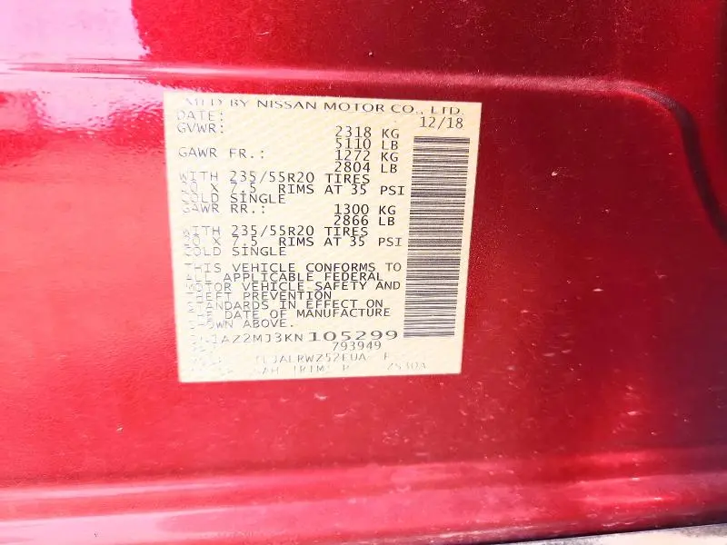 2019 NISSAN MURANO S  