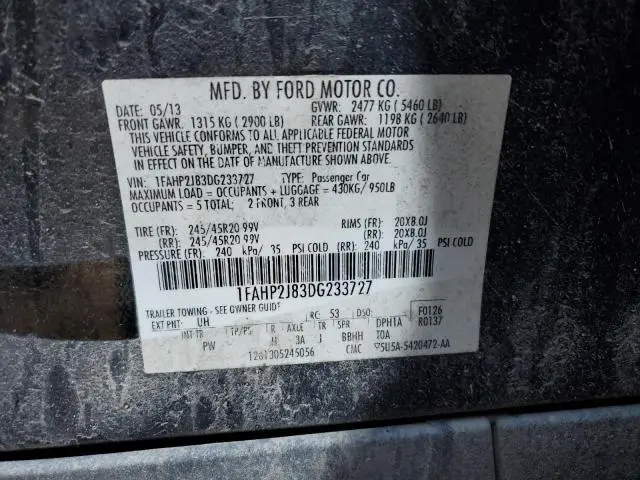 2013 FORD TAURUS LIMITED  