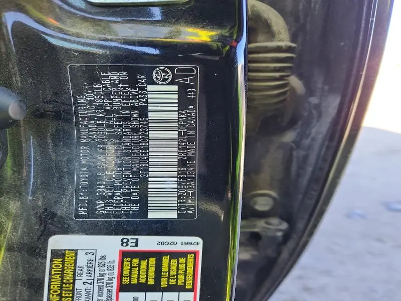 2011 TOYOTA COROLLA BASE  