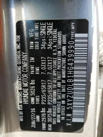 2017 HYUNDAI SANTA FE SPORT   