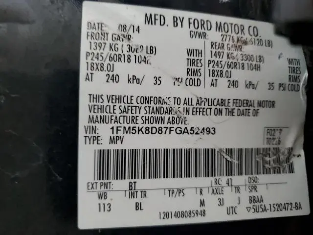 2015 FORD EXPLORER XLT  