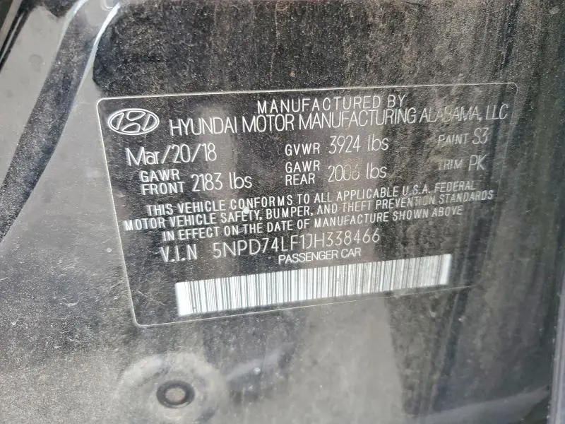 2018 HYUNDAI ELANTRA SE  
