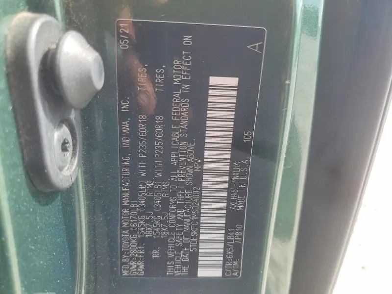 2021 TOYOTA SIENNA LIMITED  