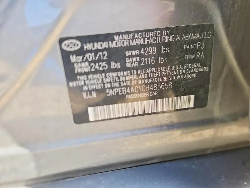 2012 HYUNDAI SONATA   